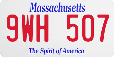 MA license plate 9WH507