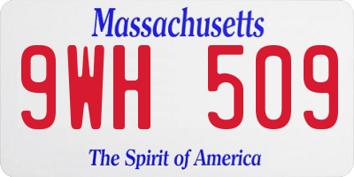 MA license plate 9WH509