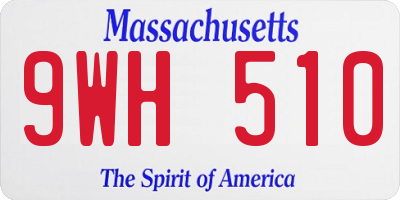 MA license plate 9WH510