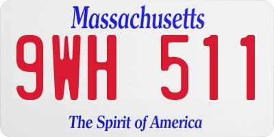 MA license plate 9WH511