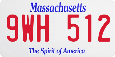 MA license plate 9WH512