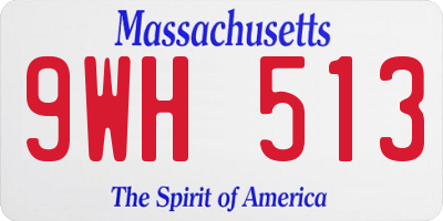 MA license plate 9WH513