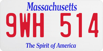 MA license plate 9WH514