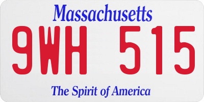 MA license plate 9WH515