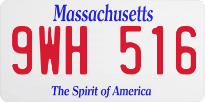 MA license plate 9WH516