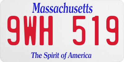 MA license plate 9WH519