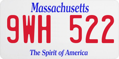 MA license plate 9WH522