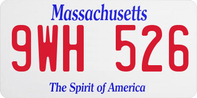 MA license plate 9WH526