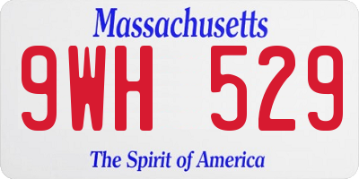 MA license plate 9WH529
