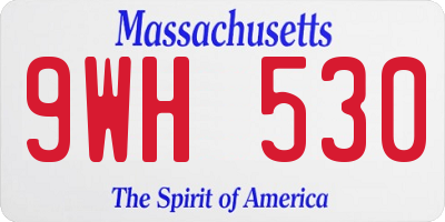 MA license plate 9WH530