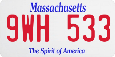 MA license plate 9WH533