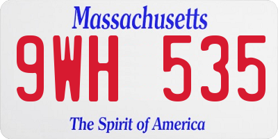 MA license plate 9WH535