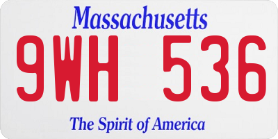 MA license plate 9WH536