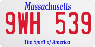 MA license plate 9WH539
