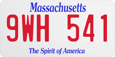 MA license plate 9WH541