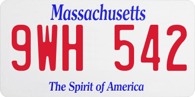 MA license plate 9WH542