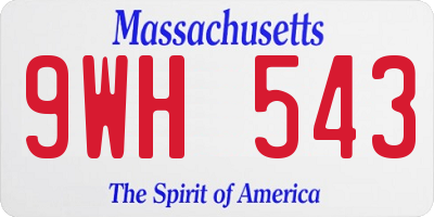 MA license plate 9WH543