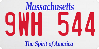 MA license plate 9WH544