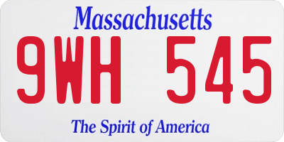 MA license plate 9WH545