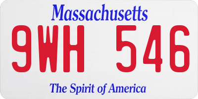 MA license plate 9WH546