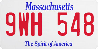 MA license plate 9WH548