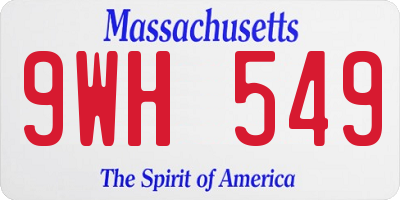 MA license plate 9WH549