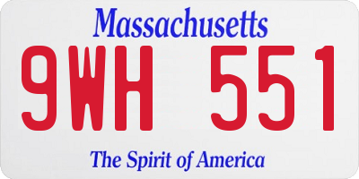 MA license plate 9WH551