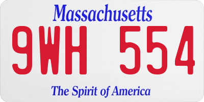 MA license plate 9WH554