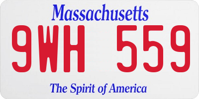 MA license plate 9WH559