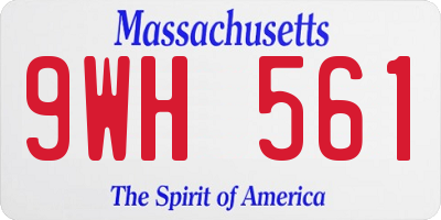 MA license plate 9WH561