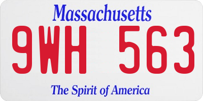 MA license plate 9WH563