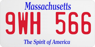 MA license plate 9WH566