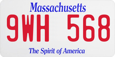 MA license plate 9WH568