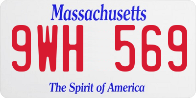 MA license plate 9WH569