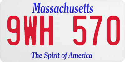 MA license plate 9WH570