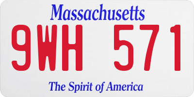 MA license plate 9WH571