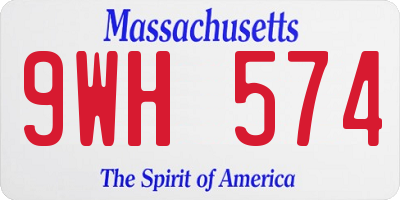 MA license plate 9WH574