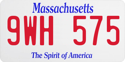 MA license plate 9WH575