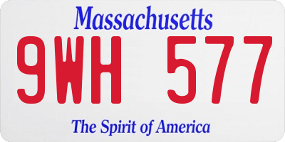 MA license plate 9WH577