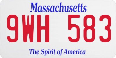 MA license plate 9WH583