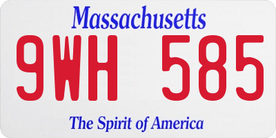 MA license plate 9WH585