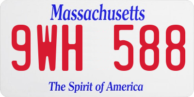 MA license plate 9WH588