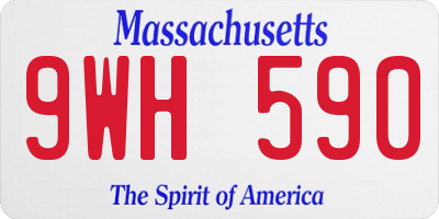 MA license plate 9WH590