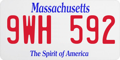 MA license plate 9WH592