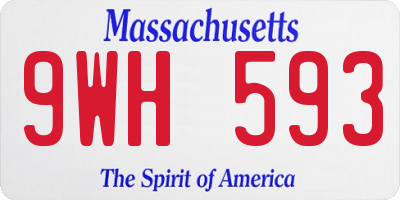 MA license plate 9WH593