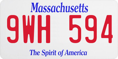 MA license plate 9WH594