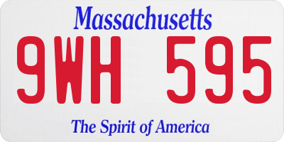 MA license plate 9WH595