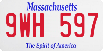 MA license plate 9WH597