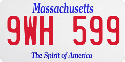 MA license plate 9WH599