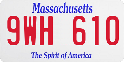 MA license plate 9WH610